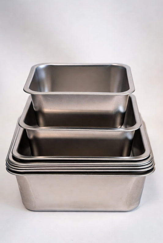 Premium Reusable Stainless Steel Food Containers Set 6 pcs – Eco-Friendly Buffet Pans with Lids